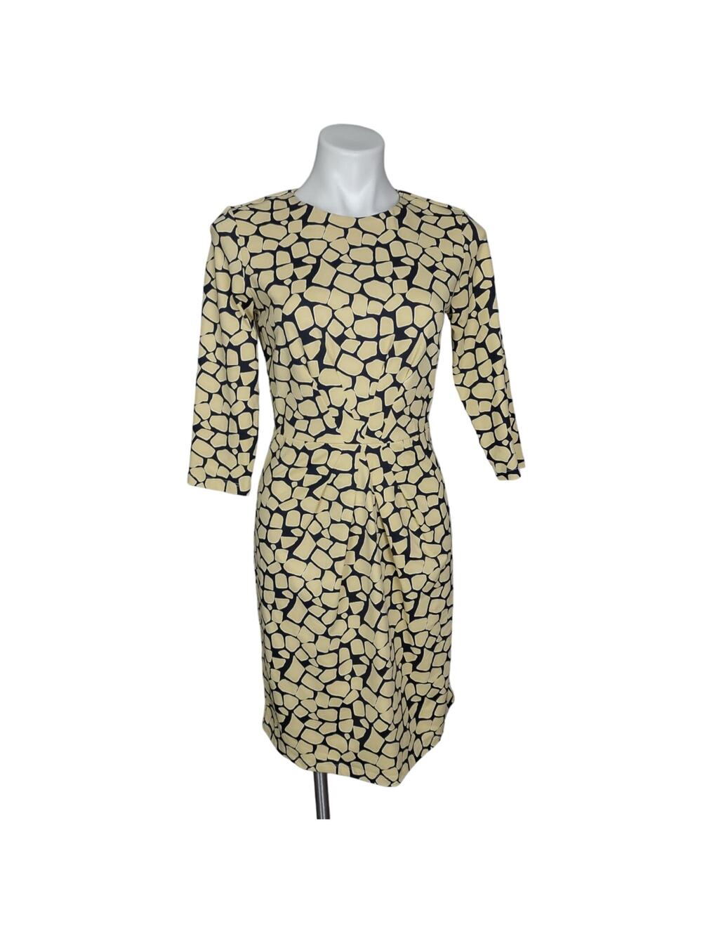 J. McLaughlin Tan and Black Brea Catalina Cloth Dress Size Small